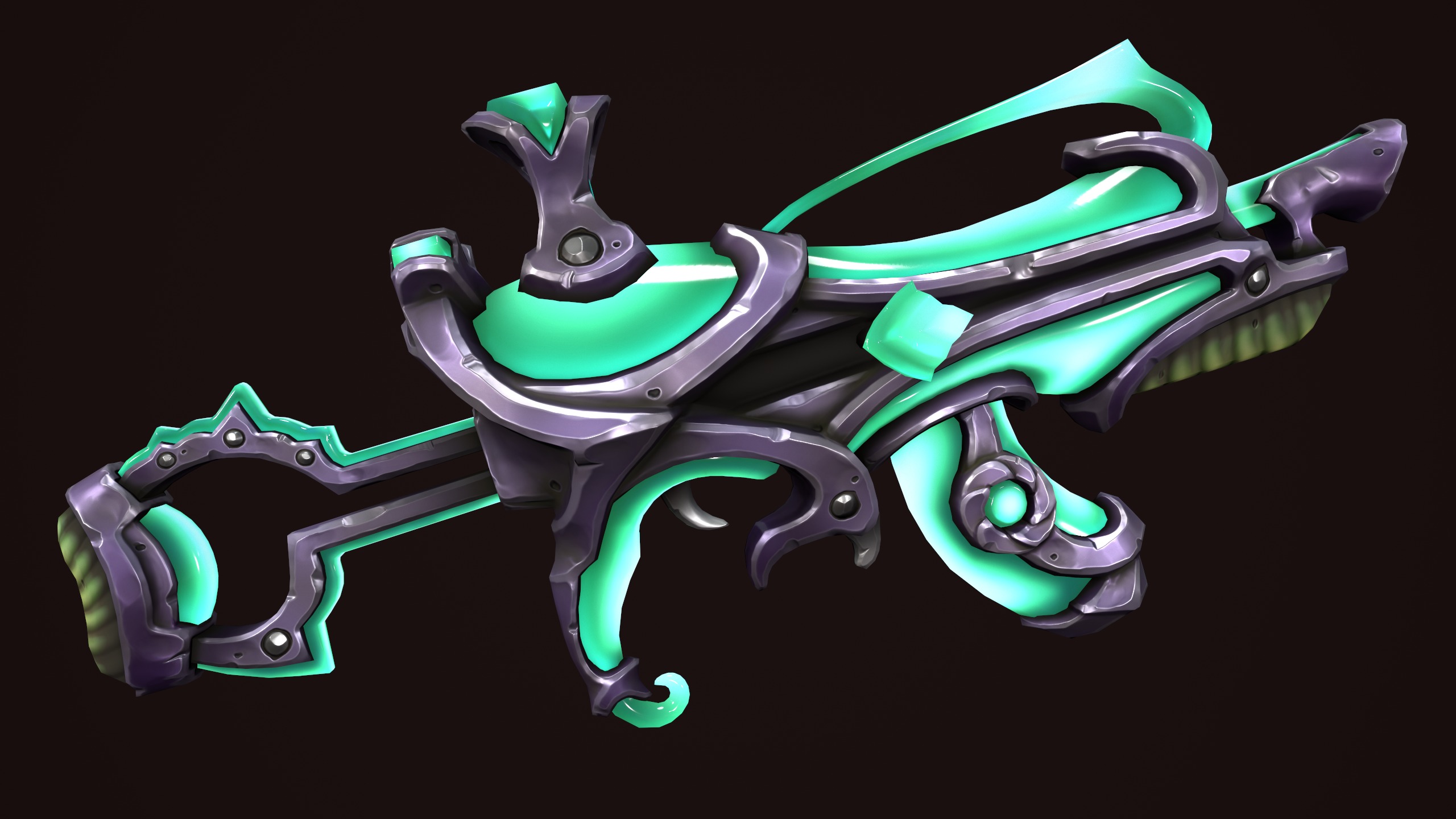 Crystal assault rifle Low-poly 3D model_6