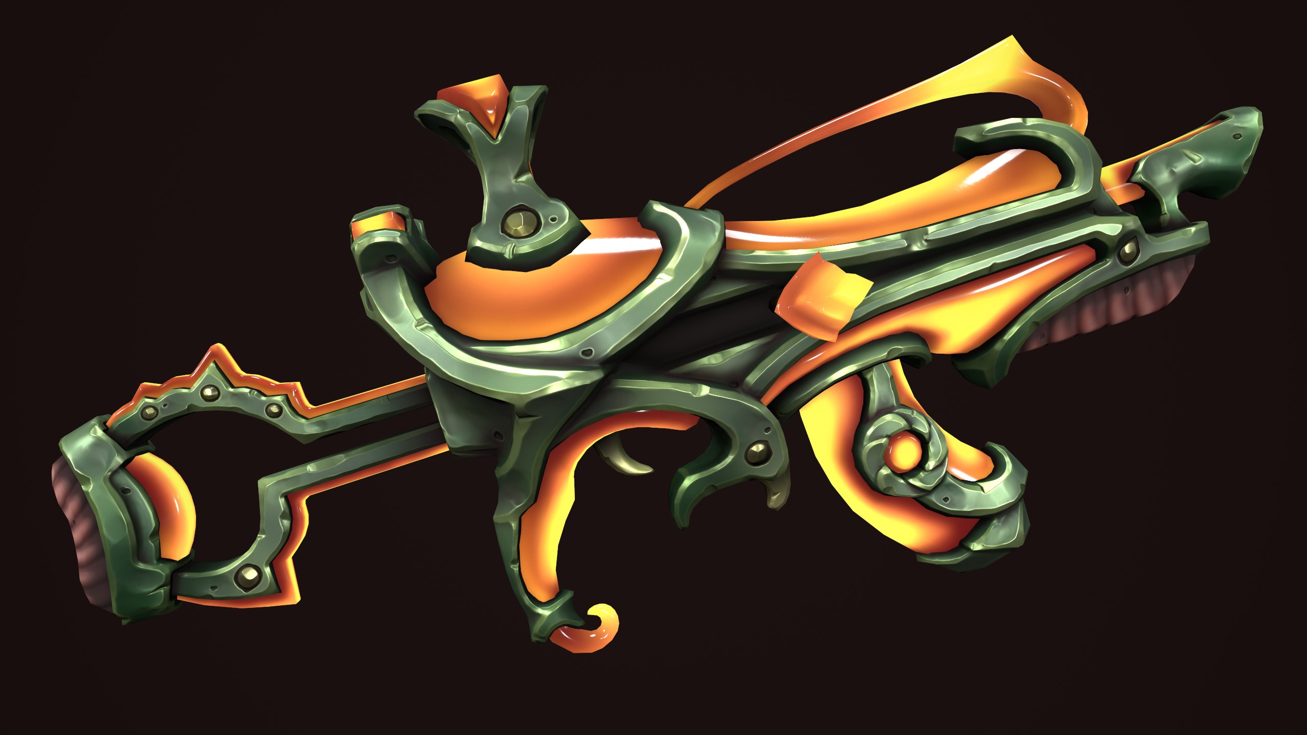 Crystal assault rifle Low-poly 3D model_3