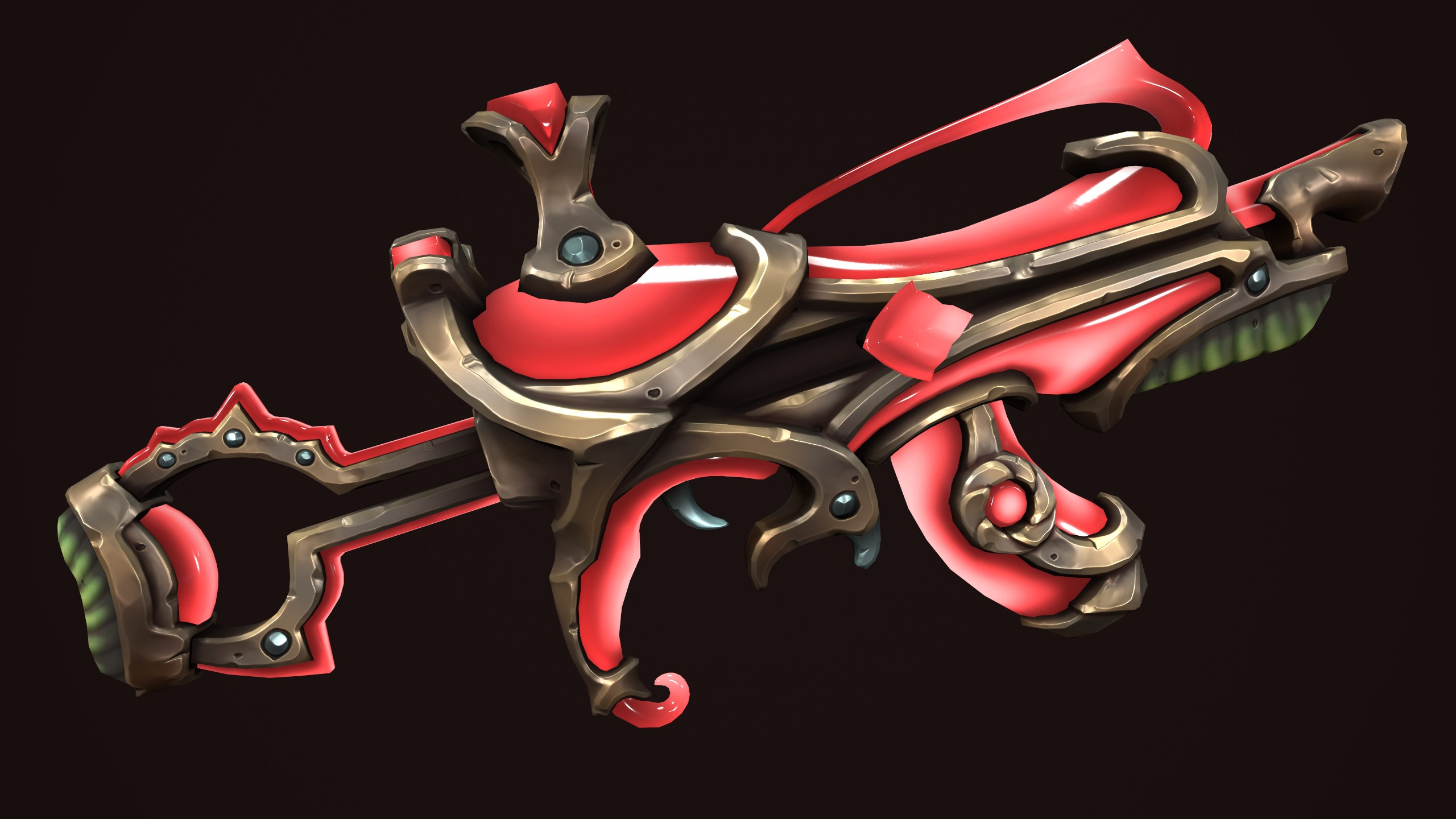 Crystal assault rifle Low-poly 3D model_8