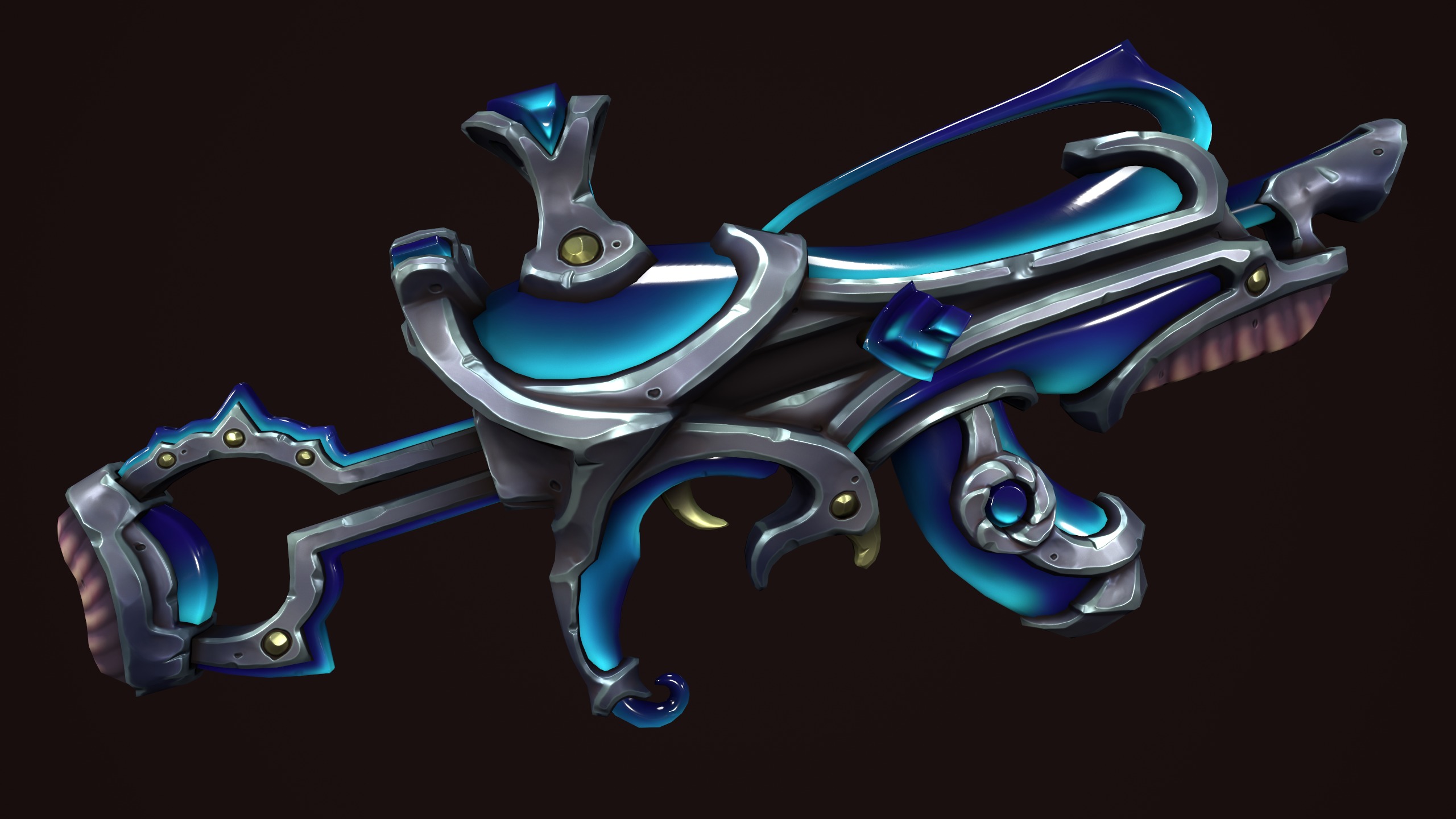 Crystal assault rifle Low-poly 3D model_1