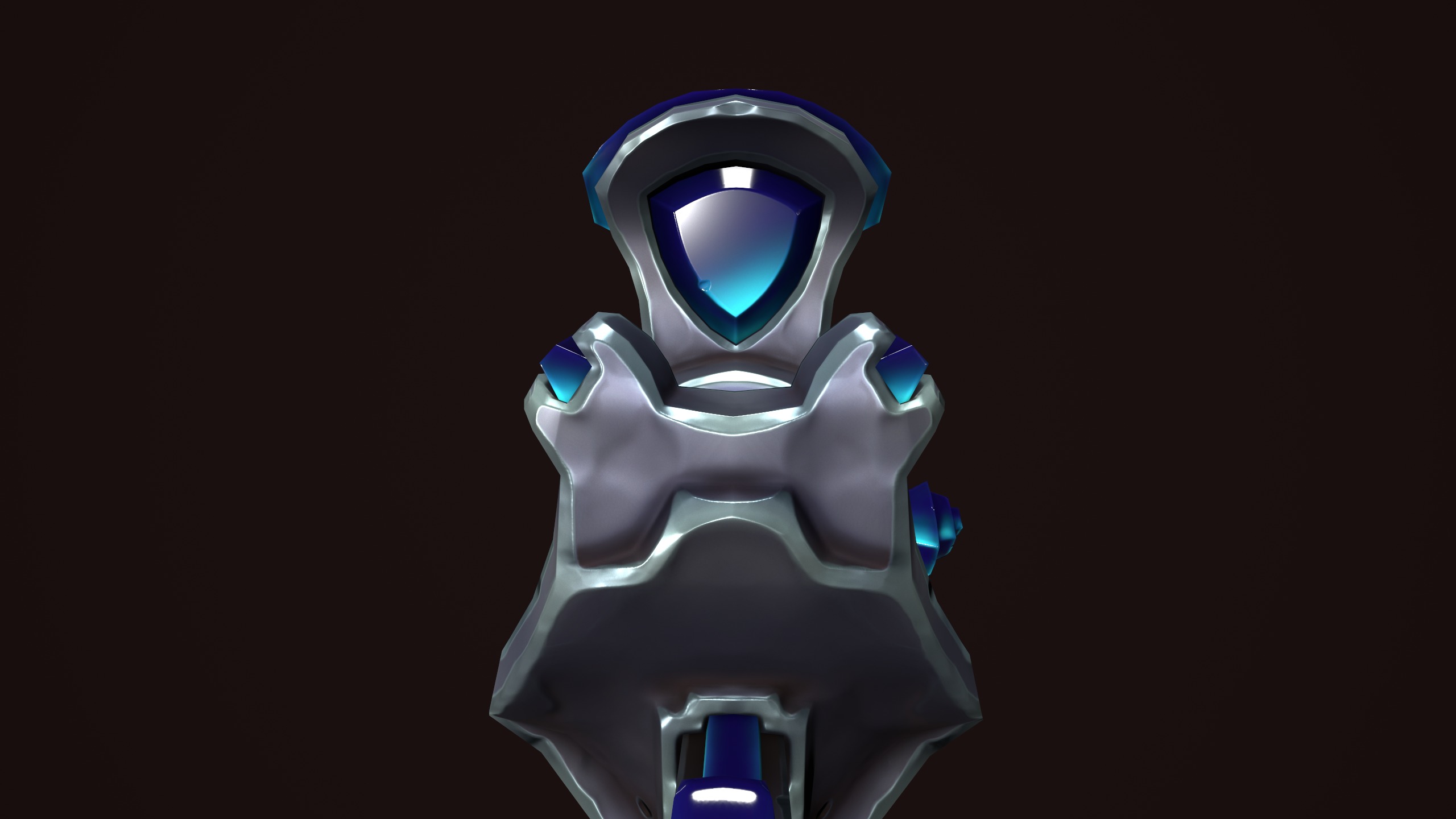 Crystal assault rifle Low-poly 3D model_13