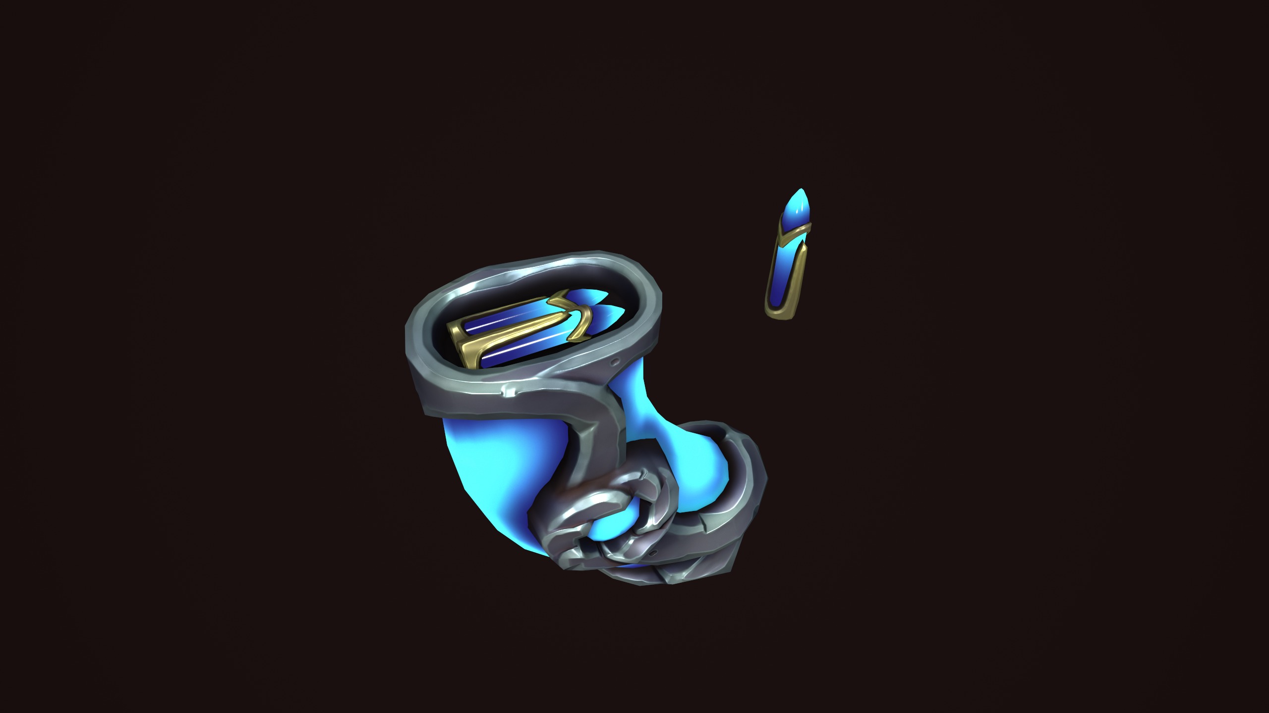 Crystal assault rifle Low-poly 3D model_16