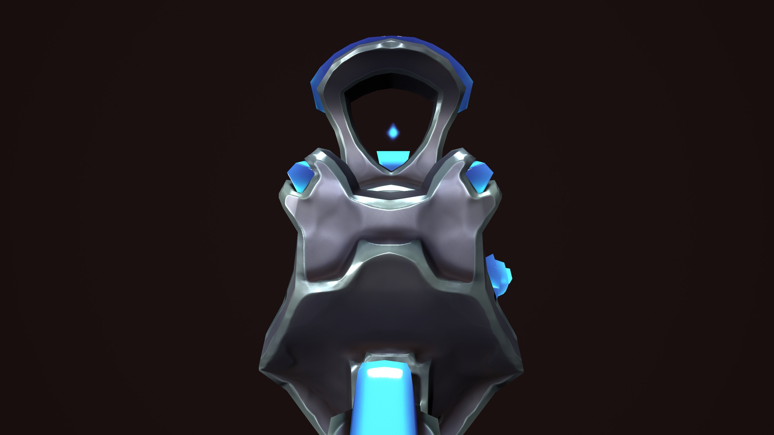 Crystal assault rifle Low-poly 3D model_14