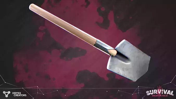 Stilized Survival Shovel Low-poly 3D model