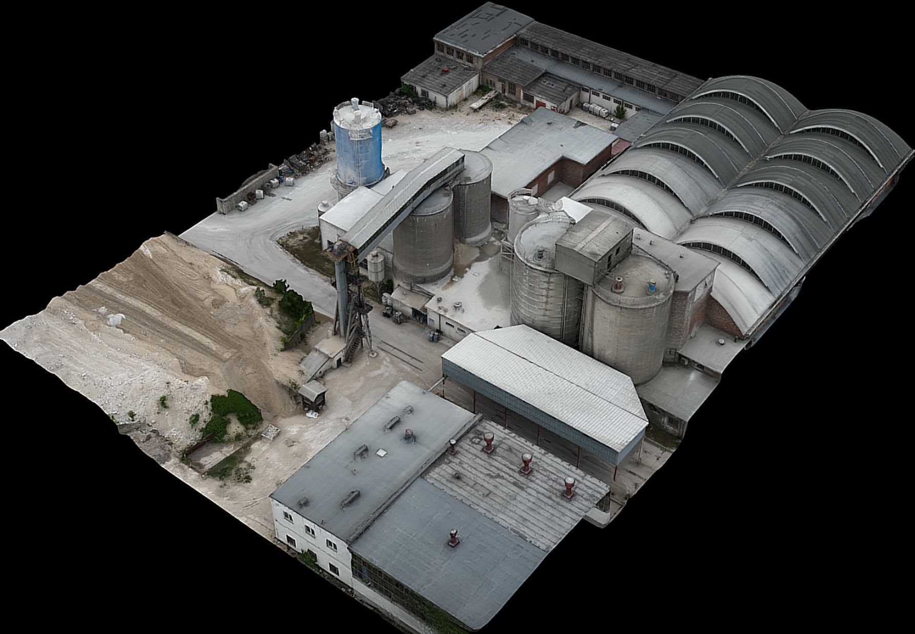 cement plant facility terrain drone scan Low-poly 3D model_2