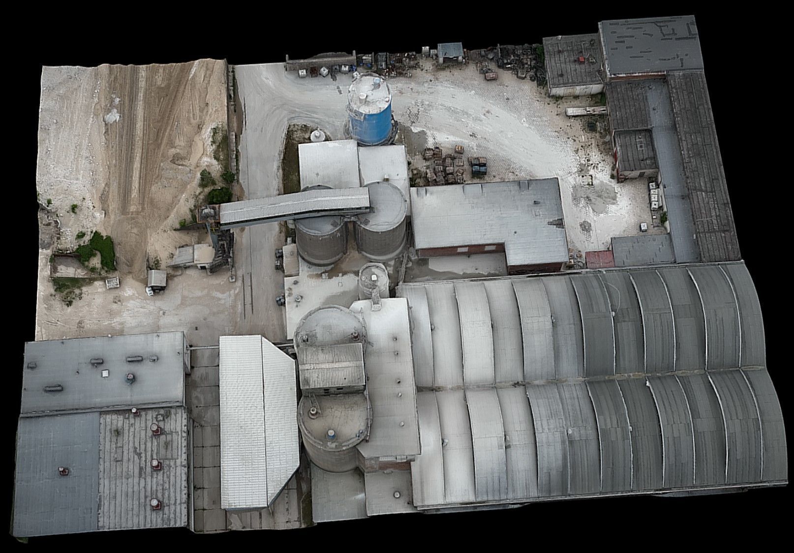 cement plant facility terrain drone scan Low-poly 3D model_3