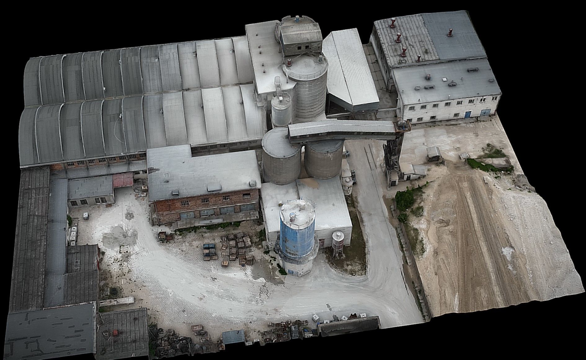 cement plant facility terrain drone scan Low-poly 3D model_1