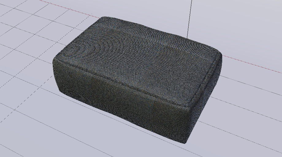 Arc Lead Fabric Ottoman Bench Low-poly 3D model_13