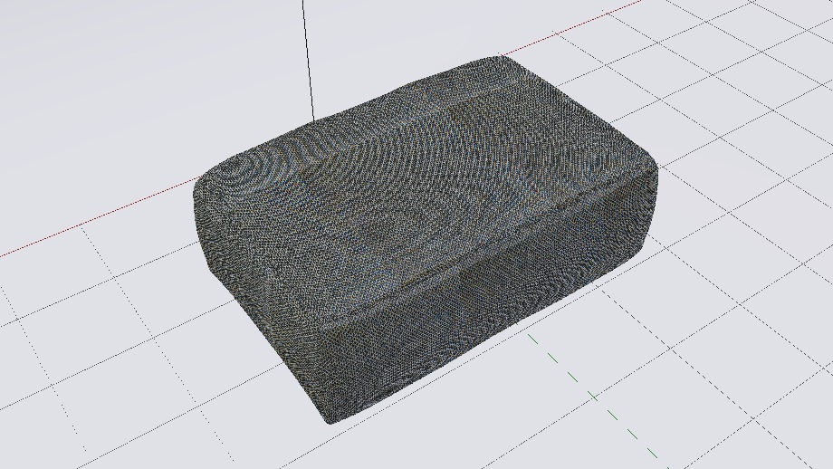 Arc Lead Fabric Ottoman Bench Low-poly 3D model_6