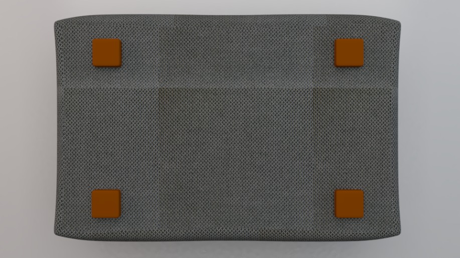 Arc Lead Fabric Ottoman Bench Low-poly 3D model_5