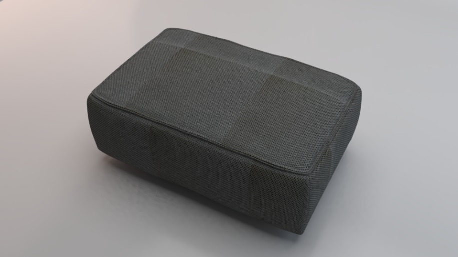 Arc Lead Fabric Ottoman Bench Low-poly 3D model_1