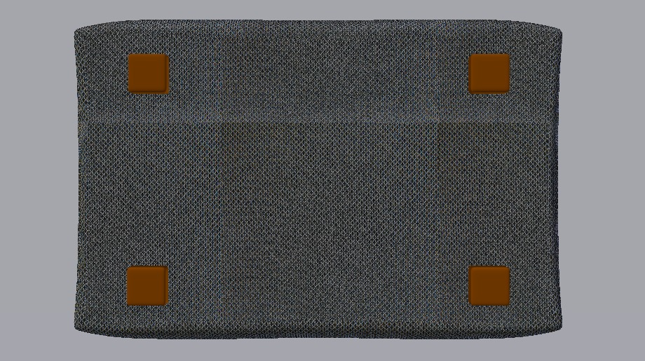 Arc Lead Fabric Ottoman Bench Low-poly 3D model_17