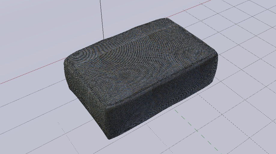 Arc Lead Fabric Ottoman Bench Low-poly 3D model_12