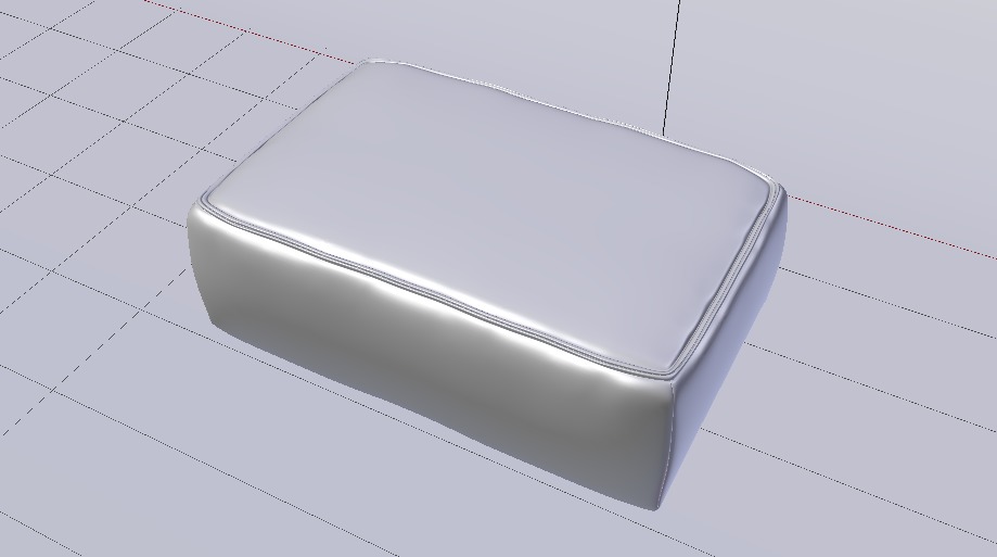 Arc Lead Fabric Ottoman Bench Low-poly 3D model_19