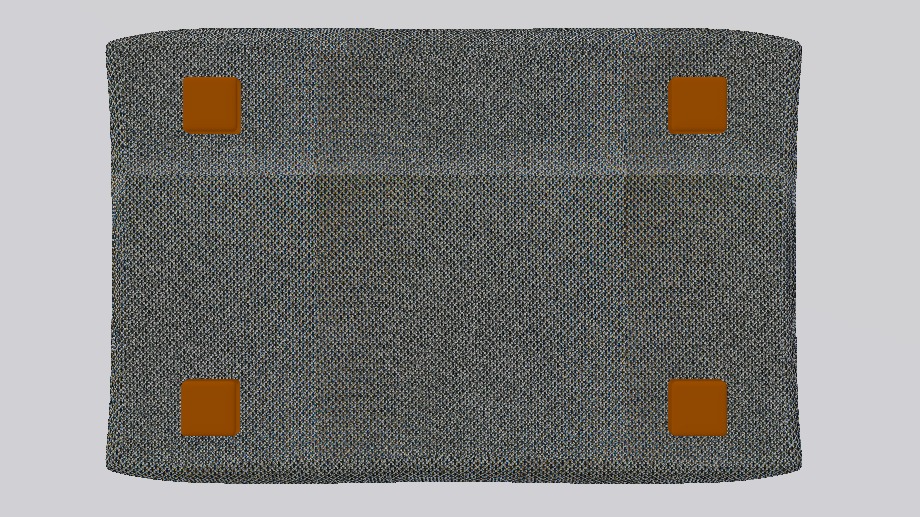 Arc Lead Fabric Ottoman Bench Low-poly 3D model_11