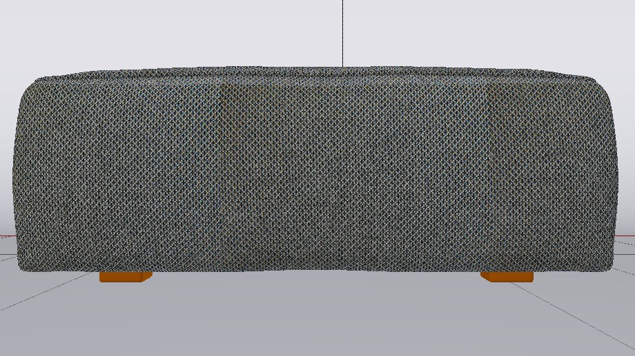 Arc Lead Fabric Ottoman Bench Low-poly 3D model_8