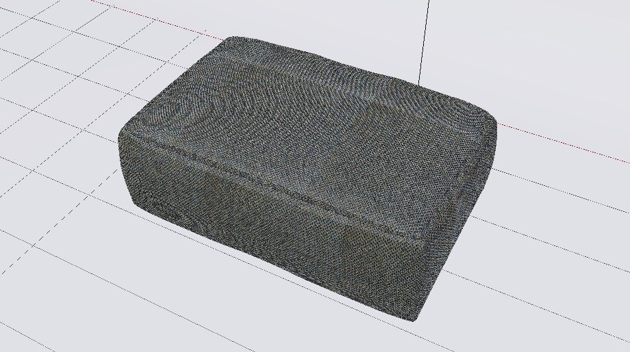 Arc Lead Fabric Ottoman Bench Low-poly 3D model_7
