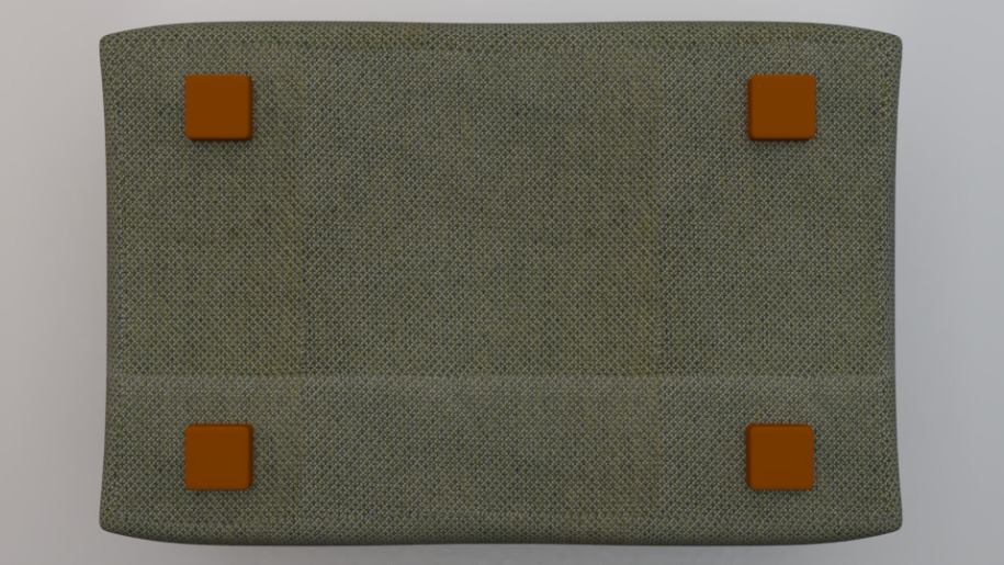 Arc Oxide Fabric Ottoman Bench Low-poly 3D model_5