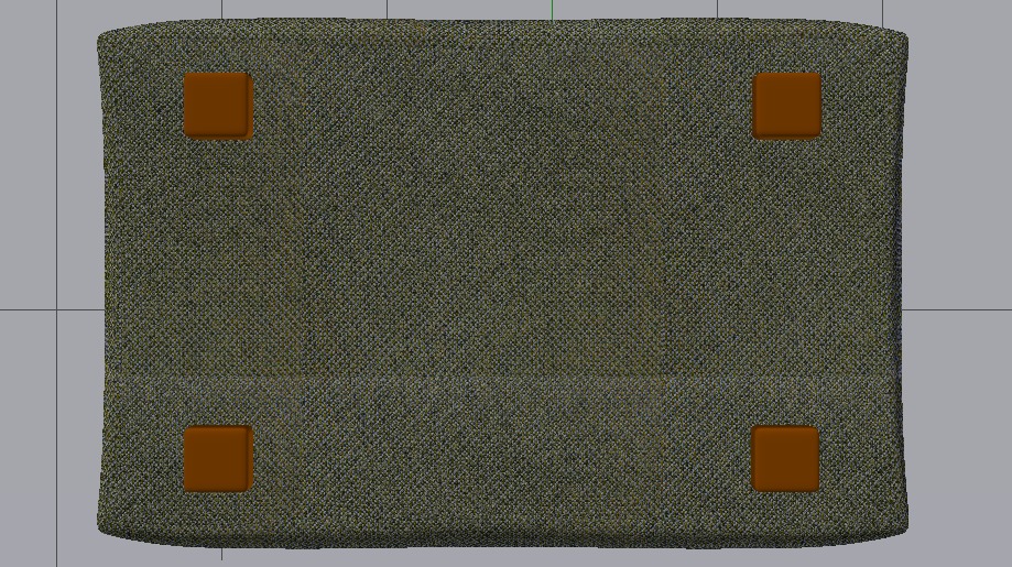 Arc Oxide Fabric Ottoman Bench Low-poly 3D model_17