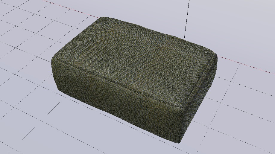 Arc Oxide Fabric Ottoman Bench Low-poly 3D model_13