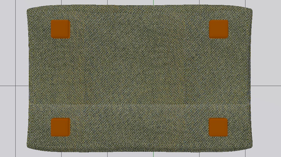 Arc Oxide Fabric Ottoman Bench Low-poly 3D model_11