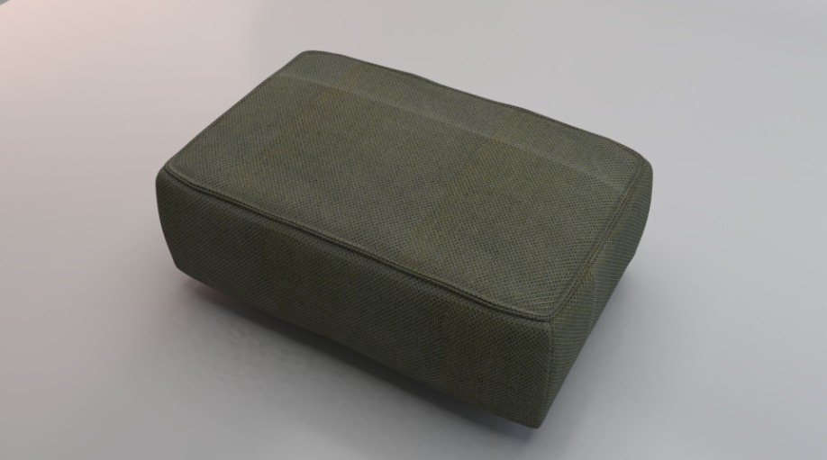 Arc Oxide Fabric Ottoman Bench Low-poly 3D model_1