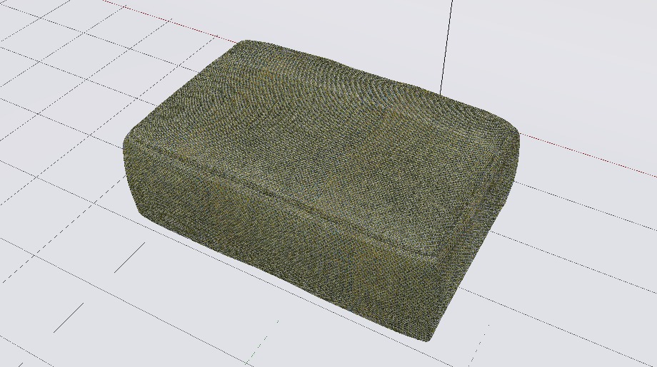 Arc Oxide Fabric Ottoman Bench Low-poly 3D model_7