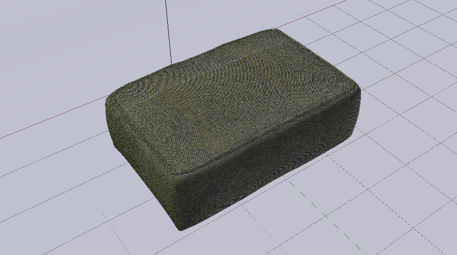 Arc Oxide Fabric Ottoman Bench Low-poly 3D model_12