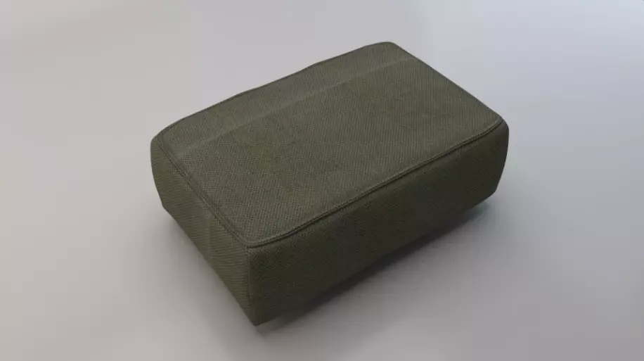 Arc Oxide Fabric Ottoman Bench Low-poly 3D model_0
