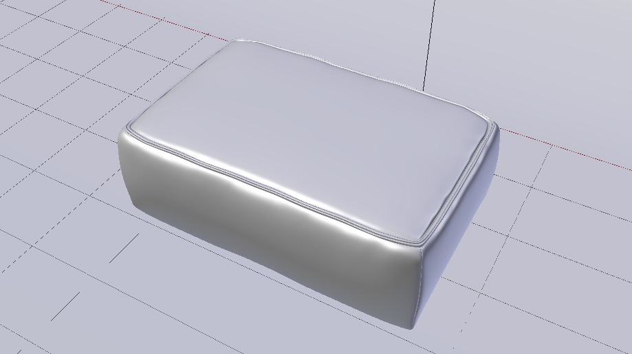 Arc Oxide Fabric Ottoman Bench Low-poly 3D model_19