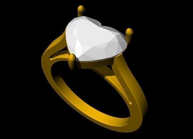 Heart Stone ring 3dm file 3D print model
