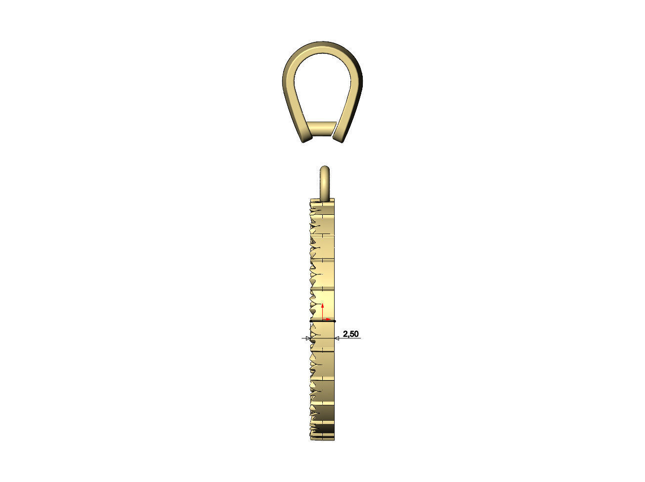 Leaf pattern carving diamond pendant with bail 3D print model_9