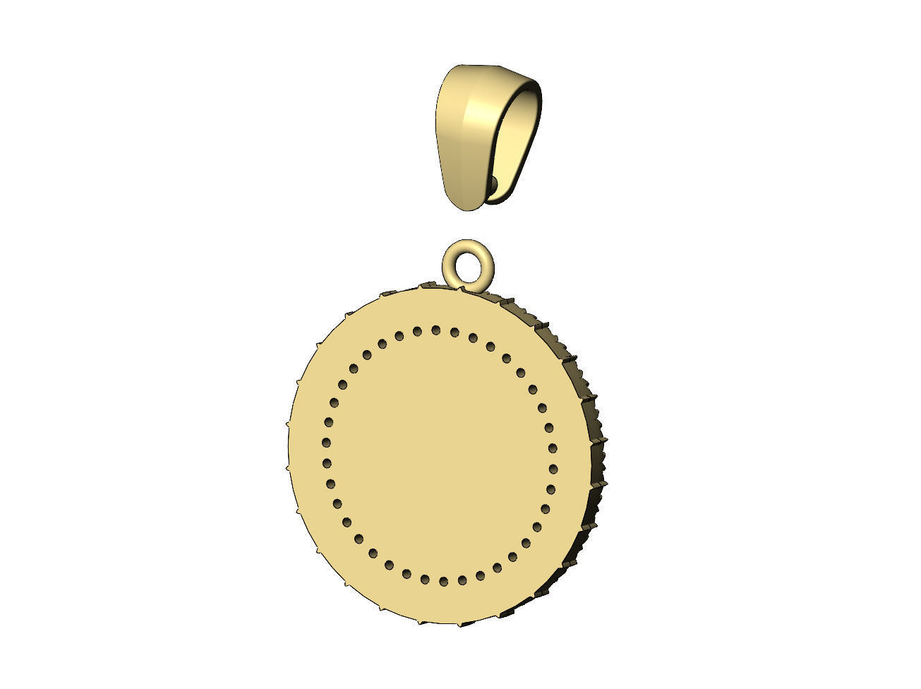 Leaf pattern carving diamond pendant with bail 3D print model_11