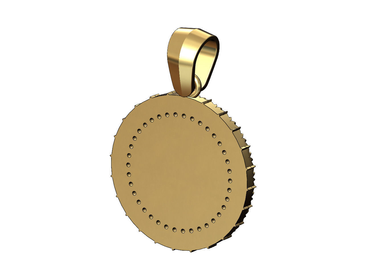 Leaf pattern carving diamond pendant with bail 3D print model_5