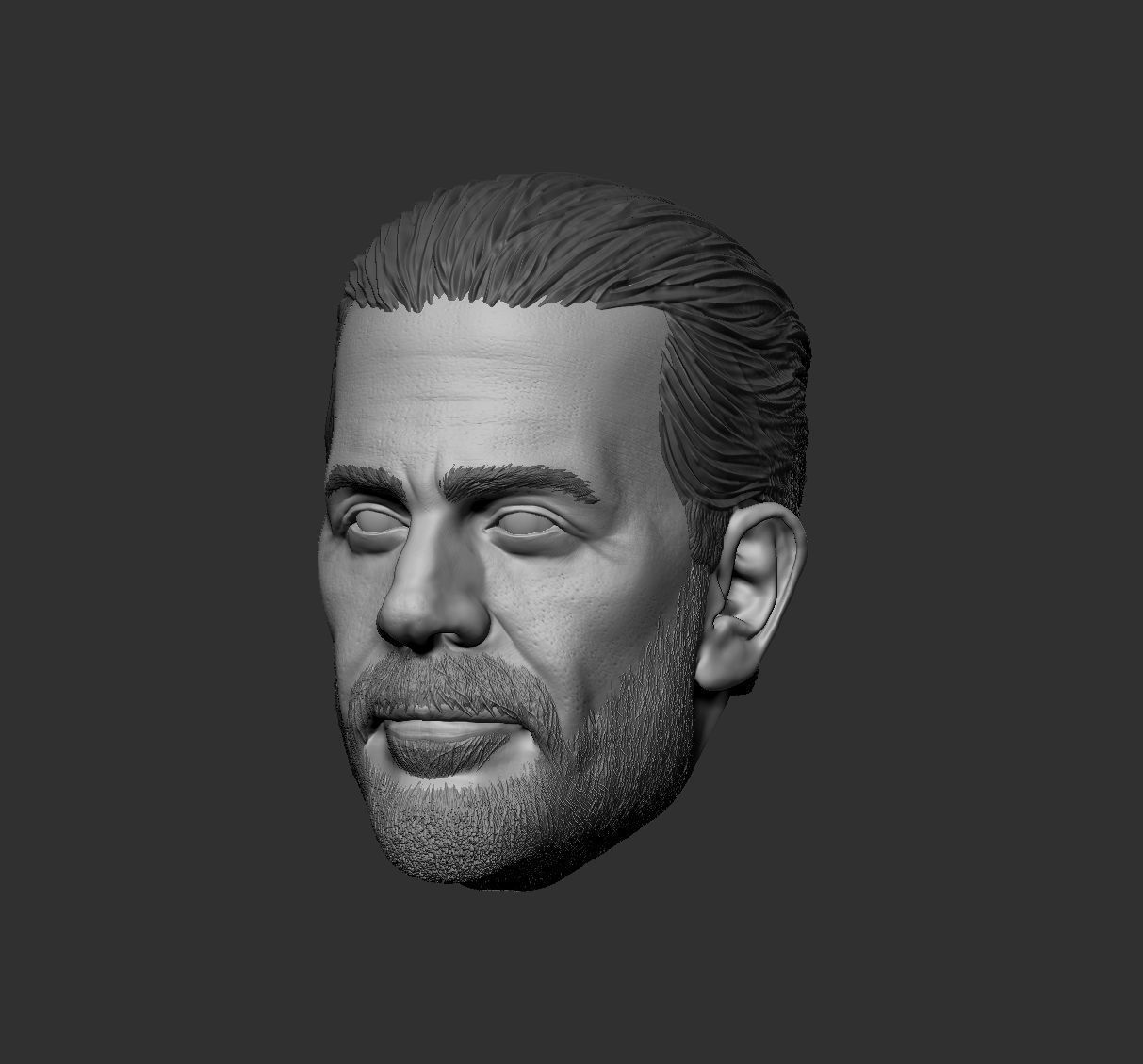 Head Negan action figure  - Hottoys type 3D print model_1