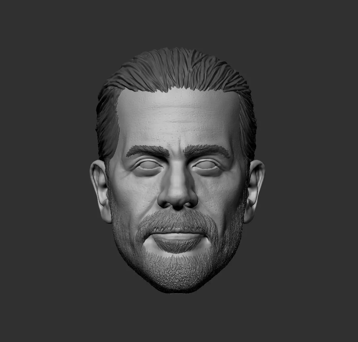 Head Negan action figure  - Hottoys type 3D print model_0