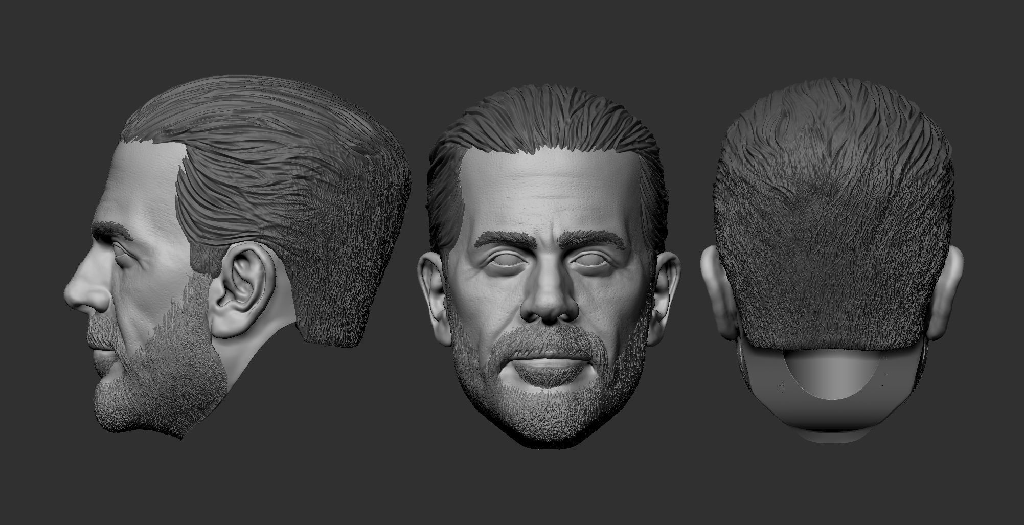 Head Negan action figure  - Hottoys type 3D print model_3