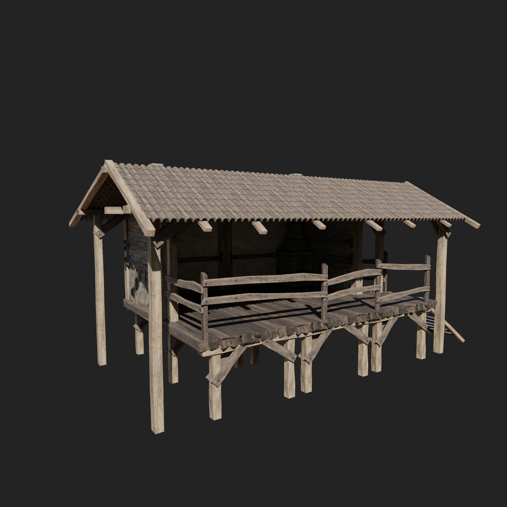 CRAFTSMAN WORKSHOP BUILDINGS WAREHOUSE STORE SMITHY COLLECTION Low-poly 3D model_11