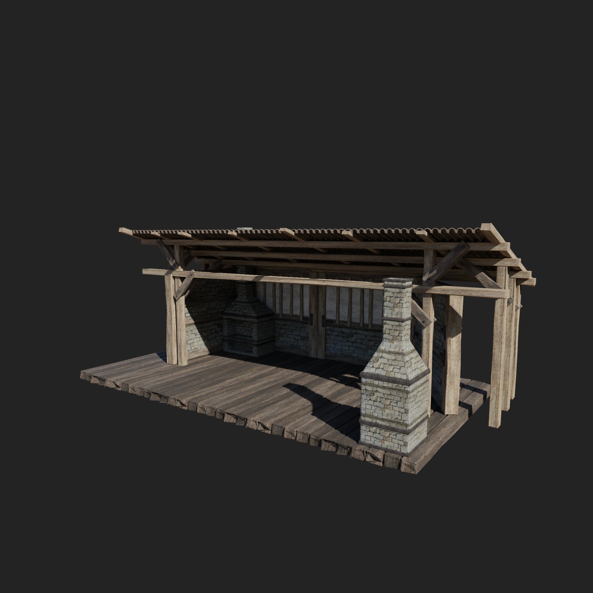 CRAFTSMAN WORKSHOP BUILDINGS WAREHOUSE STORE SMITHY COLLECTION Low-poly 3D model_8