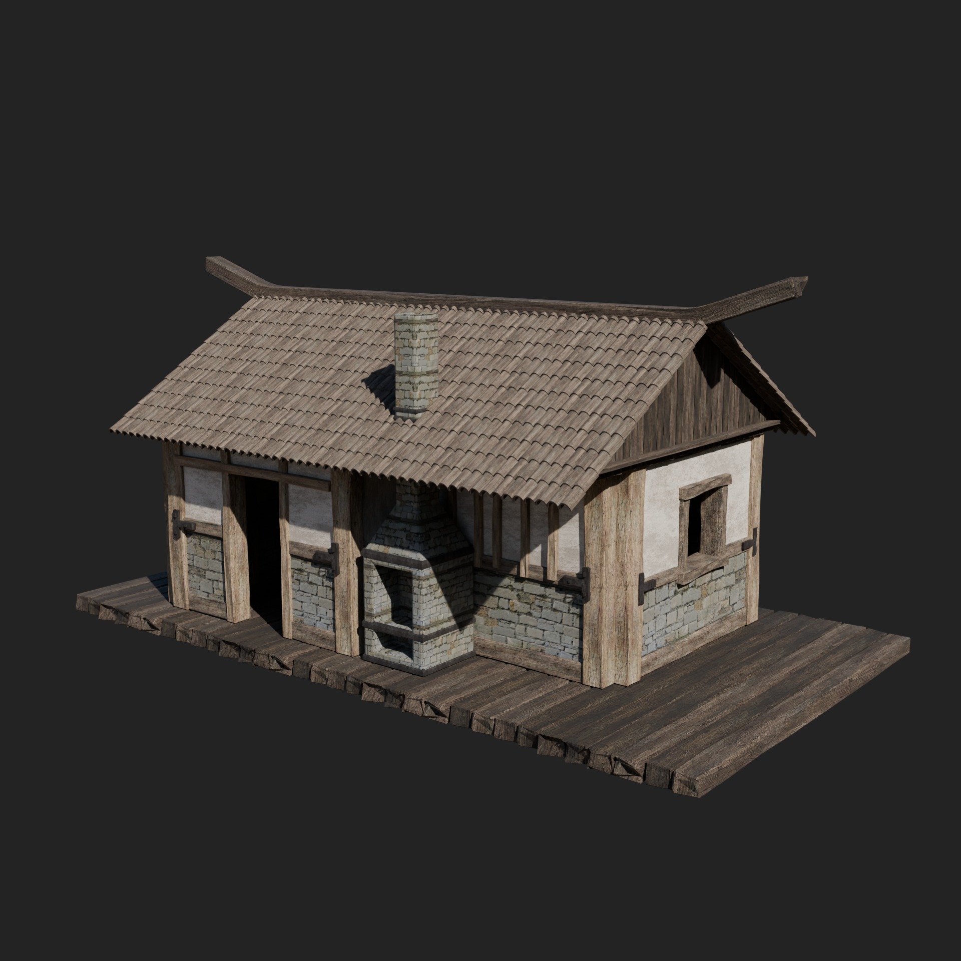 CRAFTSMAN WORKSHOP BUILDINGS WAREHOUSE STORE SMITHY COLLECTION Low-poly 3D model_1