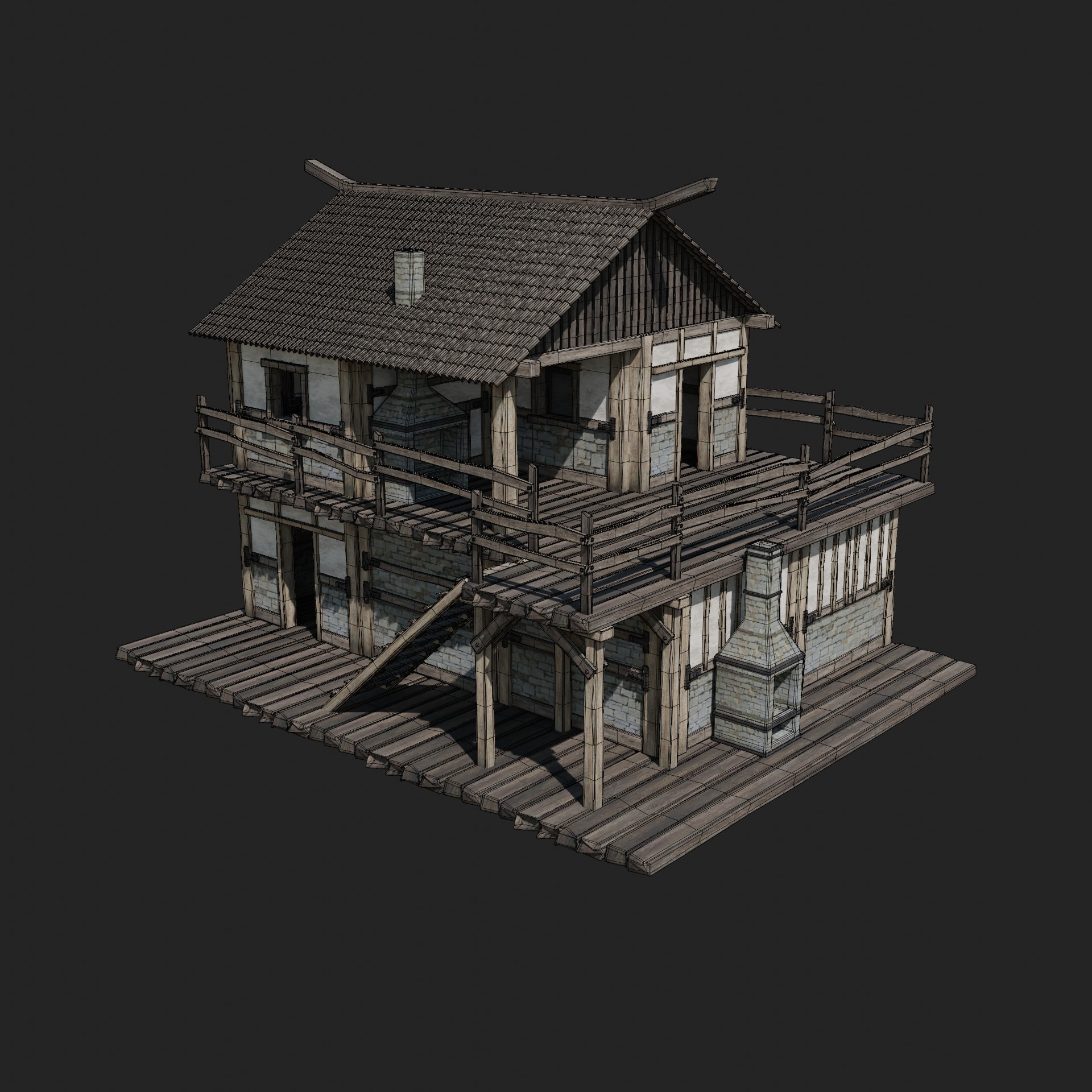 CRAFTSMAN WORKSHOP BUILDINGS WAREHOUSE STORE SMITHY COLLECTION Low-poly 3D model_33