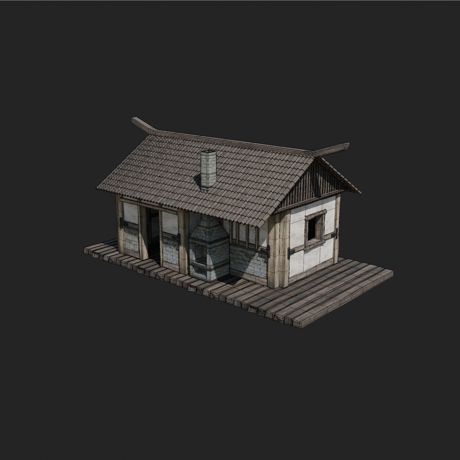 CRAFTSMAN WORKSHOP BUILDINGS WAREHOUSE STORE SMITHY COLLECTION Low-poly 3D model_29
