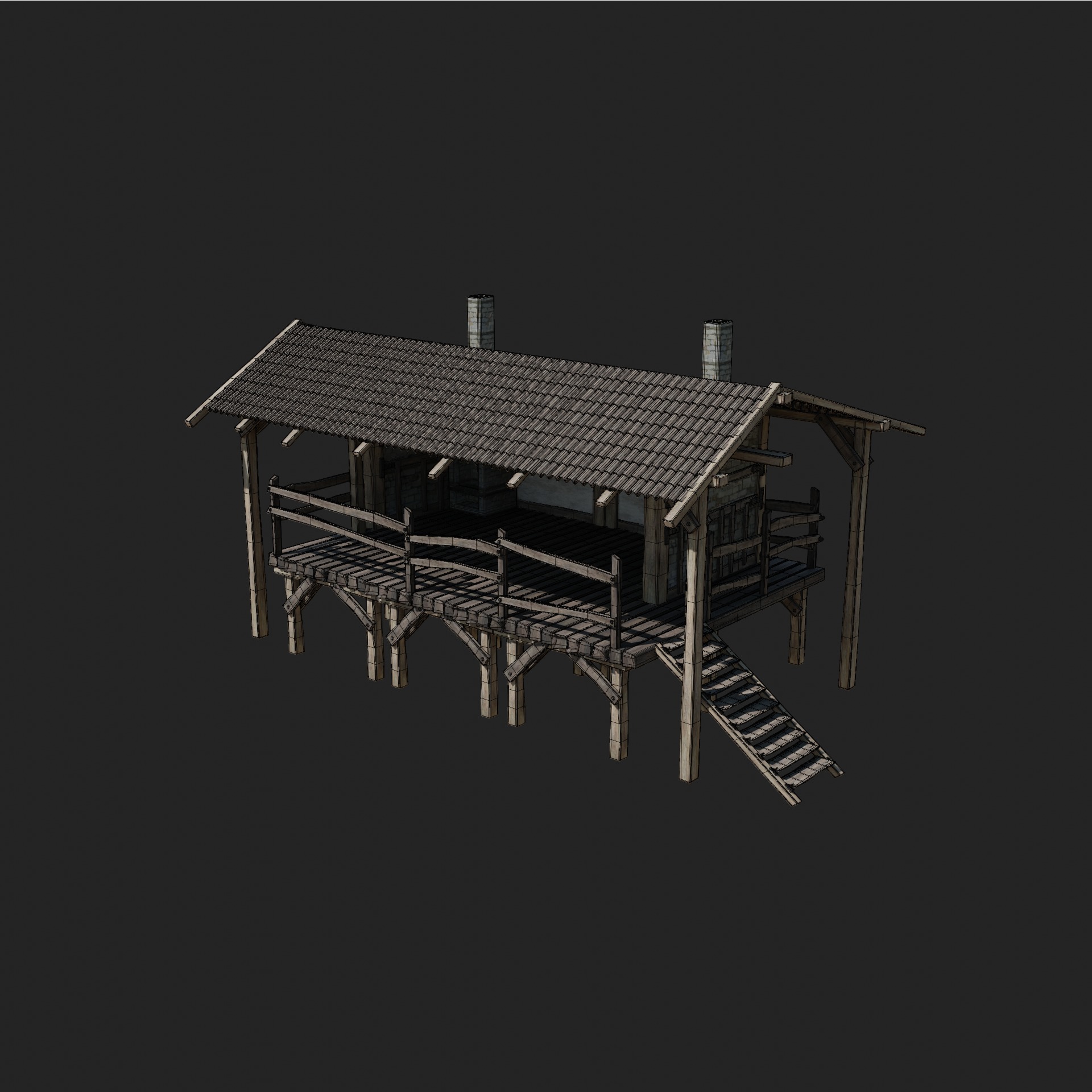 CRAFTSMAN WORKSHOP BUILDINGS WAREHOUSE STORE SMITHY COLLECTION Low-poly 3D model_27