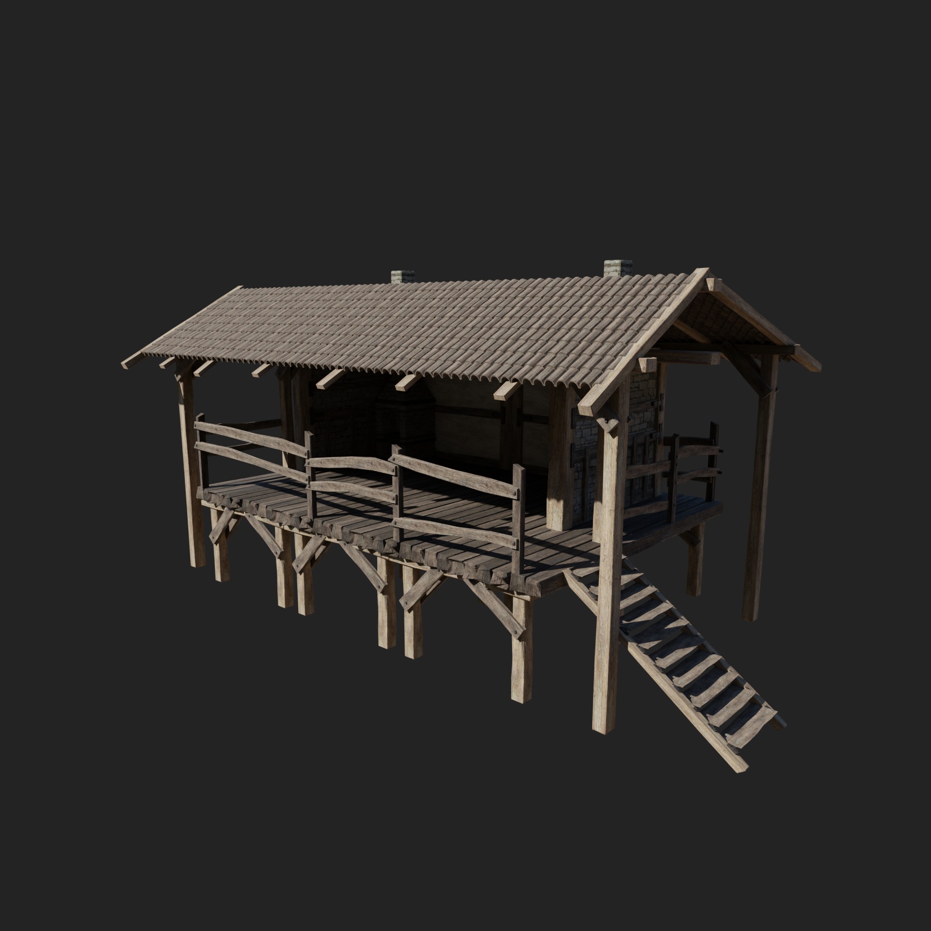 CRAFTSMAN WORKSHOP BUILDINGS WAREHOUSE STORE SMITHY COLLECTION Low-poly 3D model_10