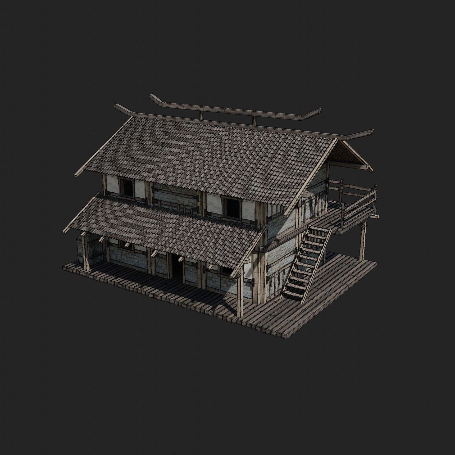 CRAFTSMAN WORKSHOP BUILDINGS WAREHOUSE STORE SMITHY COLLECTION Low-poly 3D model_30