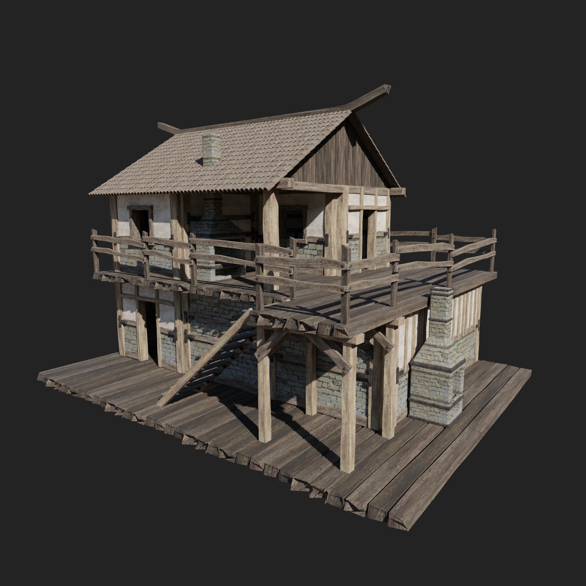 CRAFTSMAN WORKSHOP BUILDINGS WAREHOUSE STORE SMITHY COLLECTION Low-poly 3D model_5