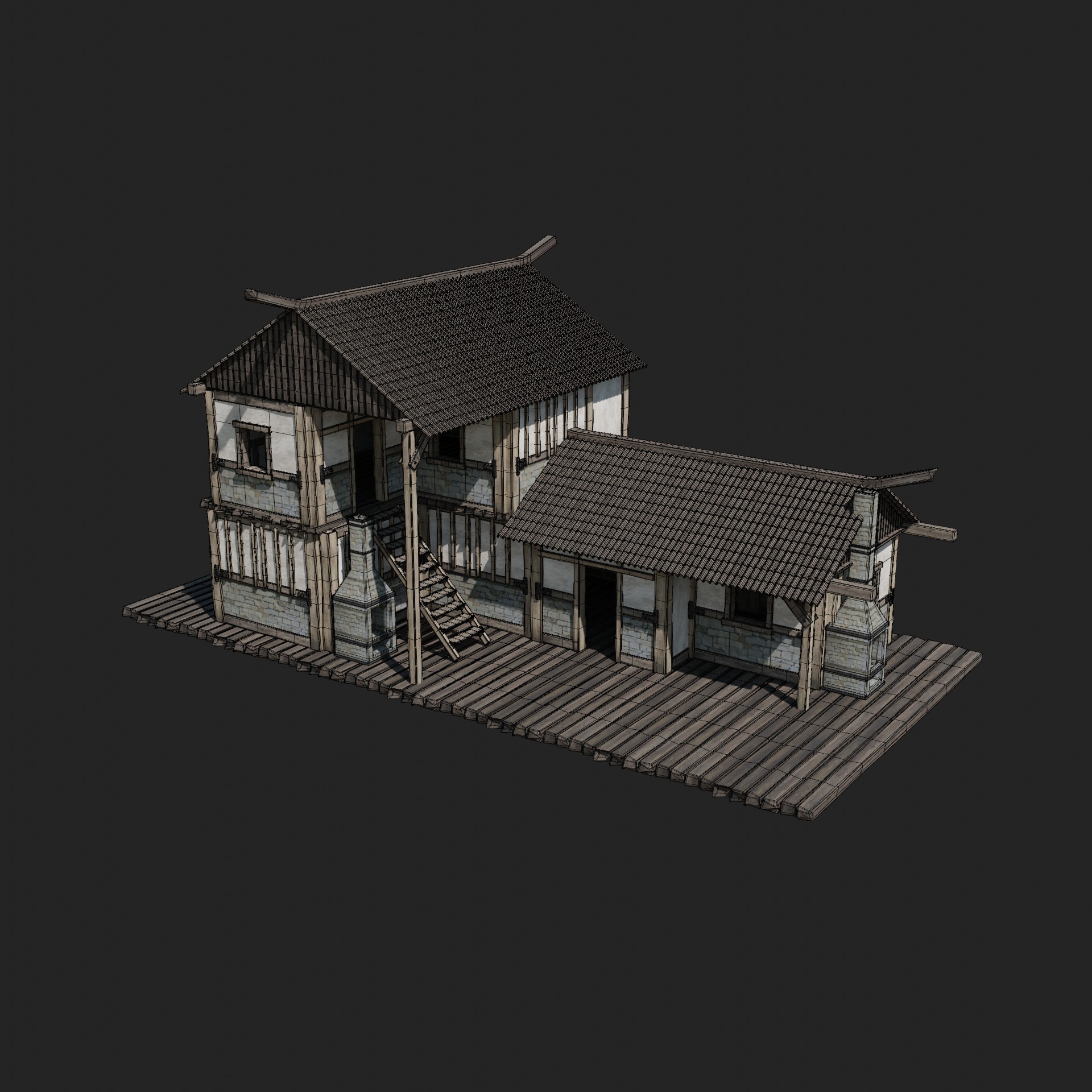 CRAFTSMAN WORKSHOP BUILDINGS WAREHOUSE STORE SMITHY COLLECTION Low-poly 3D model_28