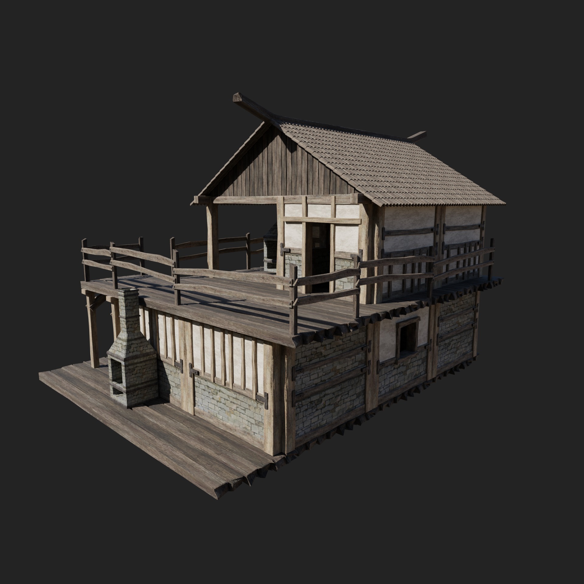 CRAFTSMAN WORKSHOP BUILDINGS WAREHOUSE STORE SMITHY COLLECTION Low-poly 3D model_7