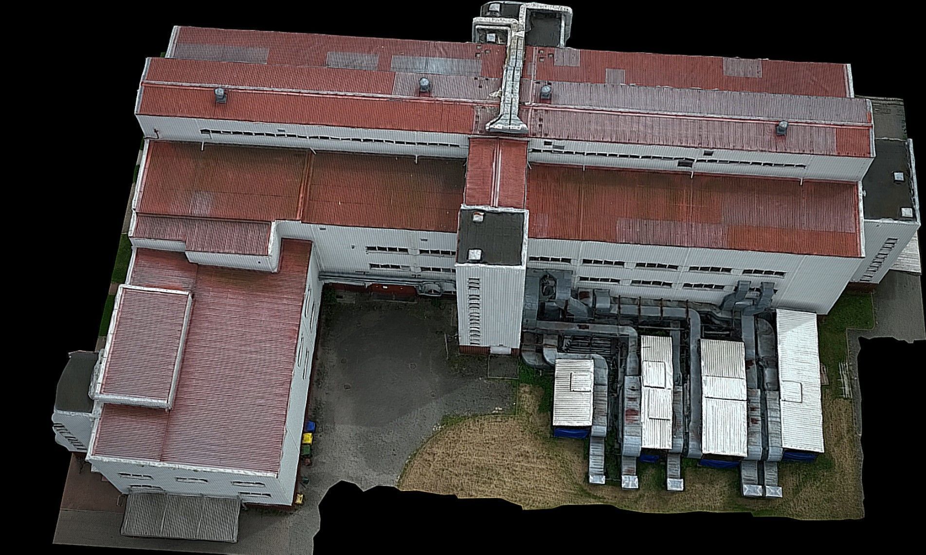 industrial facility factory buildings drone scan Low-poly 3D model_2