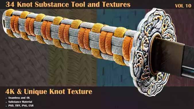 34 Tileable Knot Pattern - VOL 10   Texture